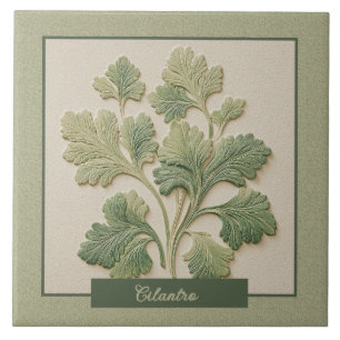Koriander-Kräuter-Küchendekor Faux-Relief Fliese