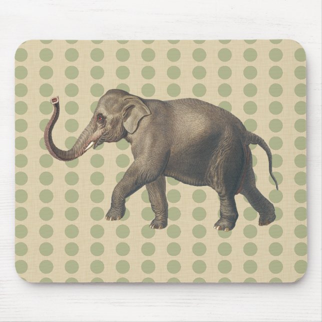 Koriander Spice Moods Punkte mit Elefant Mousepad (Vorne)
