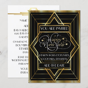 Korigierte Deco-Champagne-Feier-Einladung Einladung