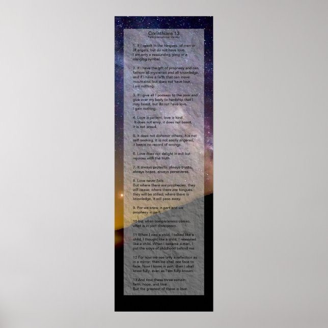 Korinther 13 Print Poster (Vorne)