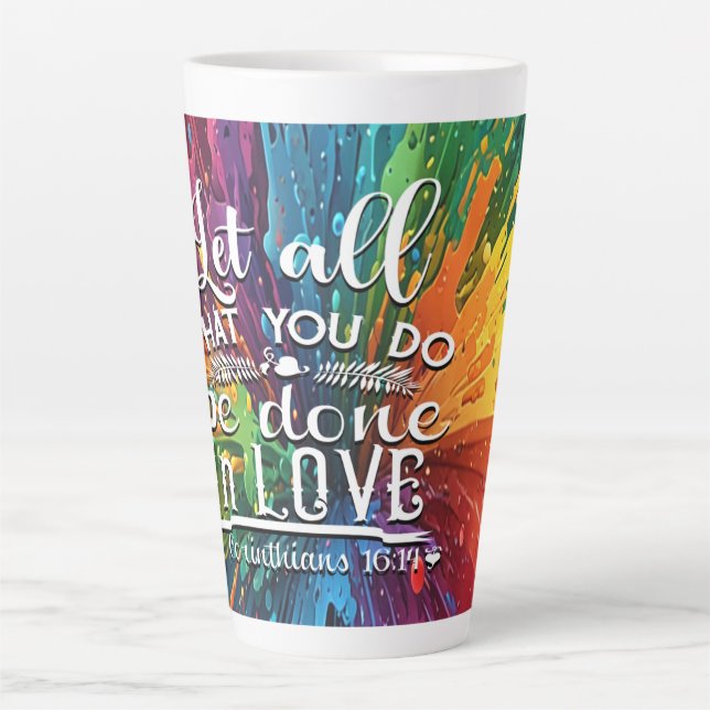 Korinther 16-14 Liebe Milchtasse (Vorderseite)