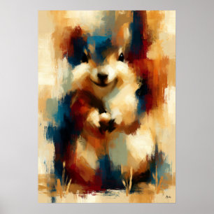 Korisu Tiny Treasure Süße Baby-Eichhörnchen Kawaii Poster