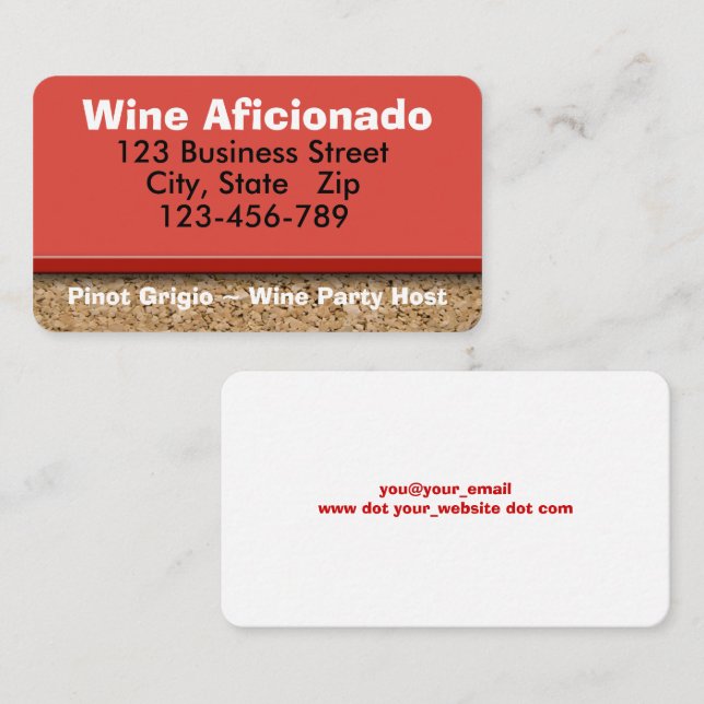 Kork-Grenzfotografie Visitenkarte (Vorne/Hinten)