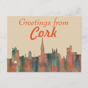 KORK, IRLAND SKYLINE POSTKARTE