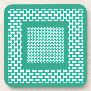 Kork-Untersetzer oder Tischmatte, grün grün geomet Untersetzer