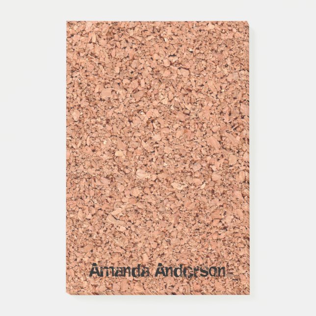 Korkbrett mit Personalisiertem Text Post-it Klebezettel (Vorderseite)
