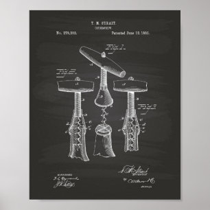 Korkenzieher 1883 Patentkunst - Tafel Poster