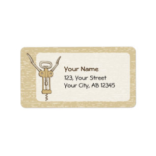 Korkenzieher Adressaufkleber