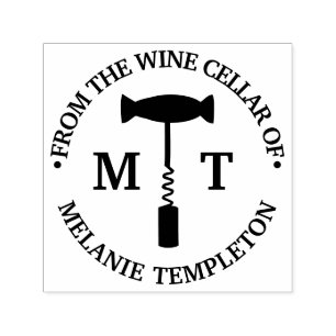 Korkenzieher “Aus dem Weinkeller von” Name 2 Initi Permastempel