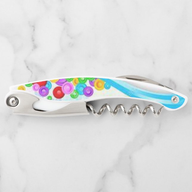 Korkenzieher Flaschenöffner farbig (Vorderseite)