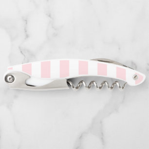 Korkenzieher Flaschenöffner Rosa & Weiß gestreift