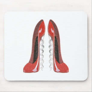 Korkenzieher-rote Stilett-Schuhe Mousepad