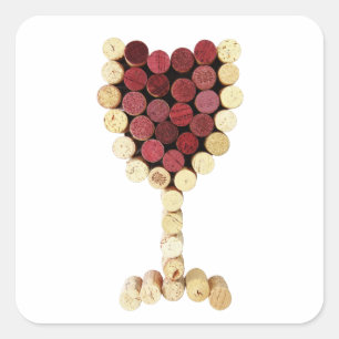 Korkweinkleber Quadratischer Aufkleber