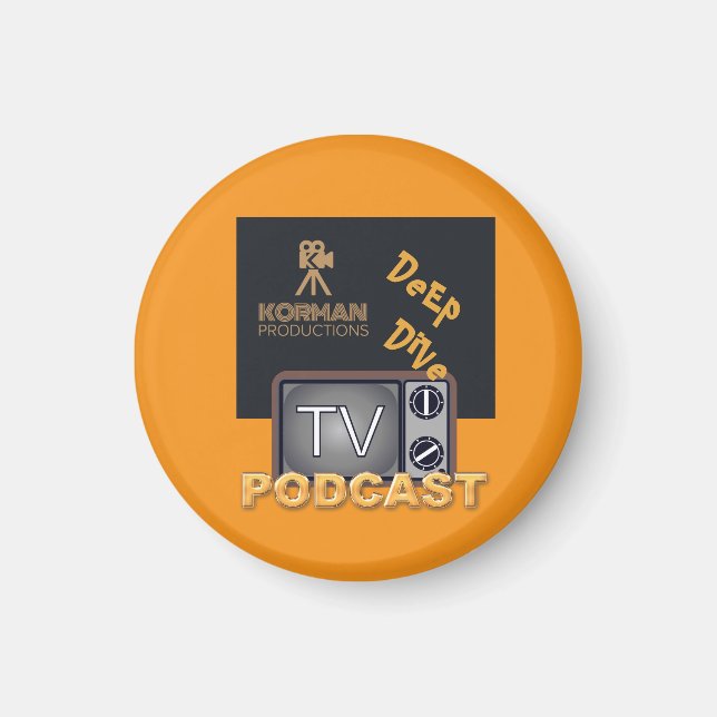 Korman Productions Deep Dive TV Podcast Magnet (Vorne)