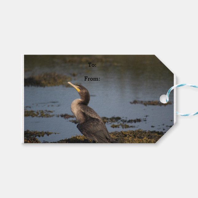 Kormoran Geschenkanhänger (Vorderseite (Horizontal))