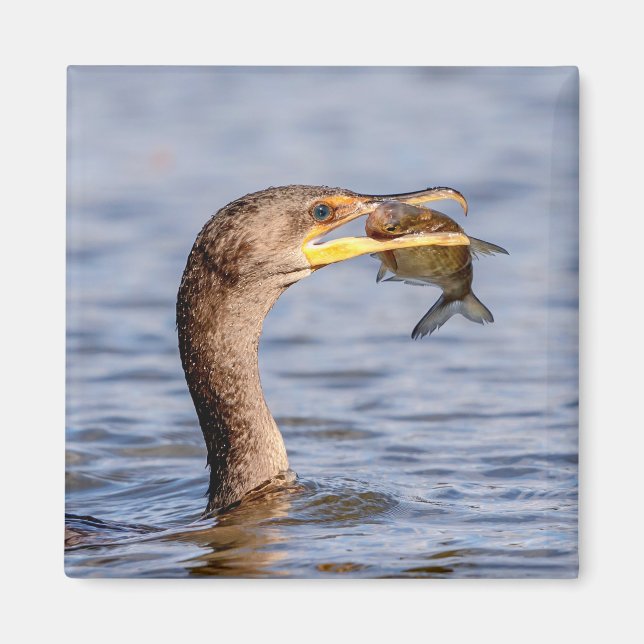 Kormoran mit Fisch Magnet (Vorne)
