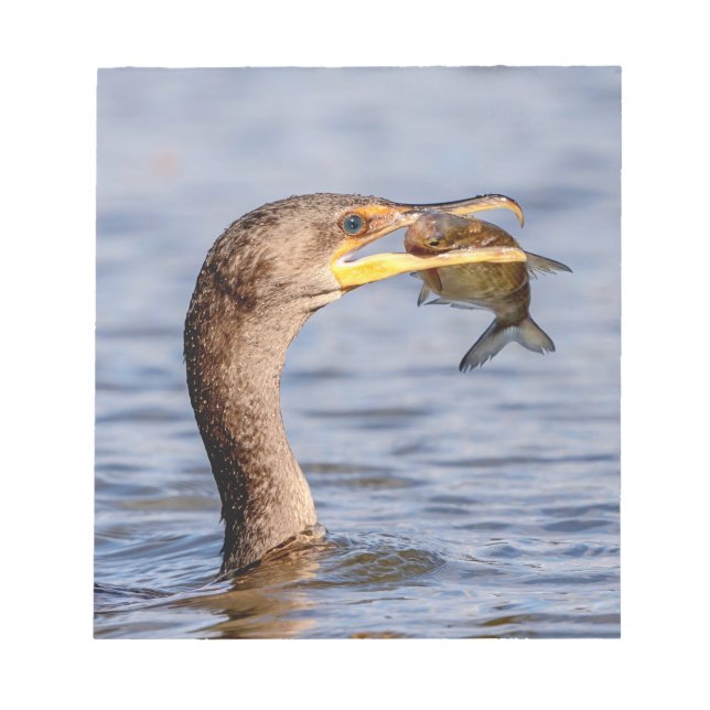 Kormoran mit Fisch Notizblock (Vorderseite)