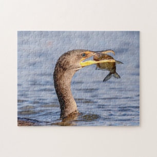 Kormoran mit Fisch Puzzle