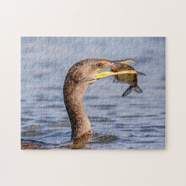 Kormoran mit Fisch Puzzle (Horizontal)