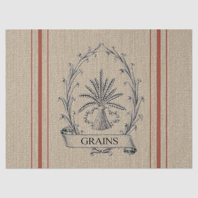 Korn-Sack mit roten Streifen Seidenpapier (Vorderseite)