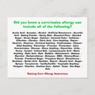 Kornallenschutzliste - Postkarte