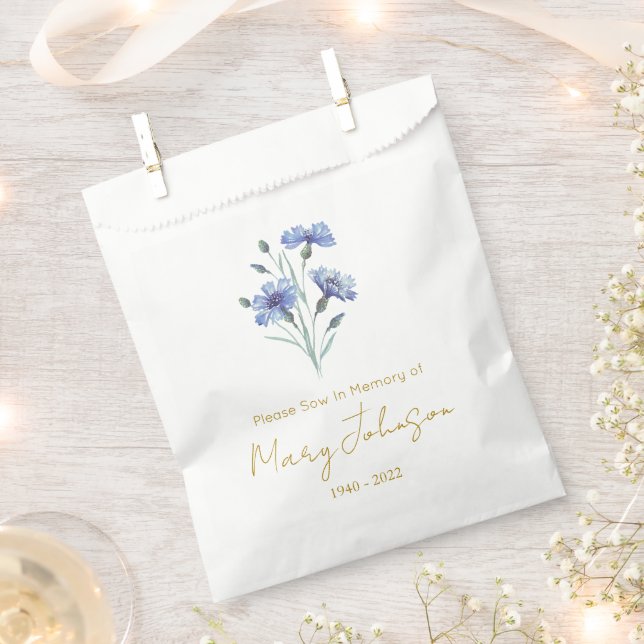 Kornblume | Einfaches Samenpaket Begräbnis  Geschenktütchen (Ausgeschnitten)