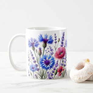 Kornblumen Aquarell Wildblumen Hübsch Kaffeetasse