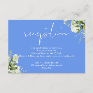 Kornblumen Blau Grüne Schrift Hochzeitsempfang Begleitkarte