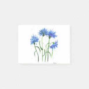 Kornblumen blaue Blumen Aquarell Post-it Klebezettel