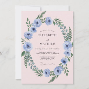 Kornblumen-Hochzeit in Pastell und Ätherisch Einladung