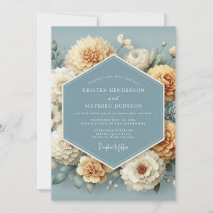 Kornblumen-Ocker-Malerische Hochzeit Einladung