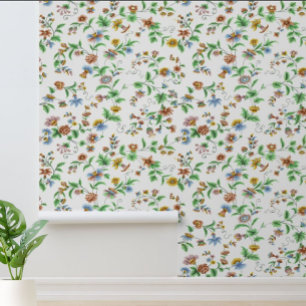Kornblumen-Rosen- und Duftwicken-Muster im Vintage Tapete