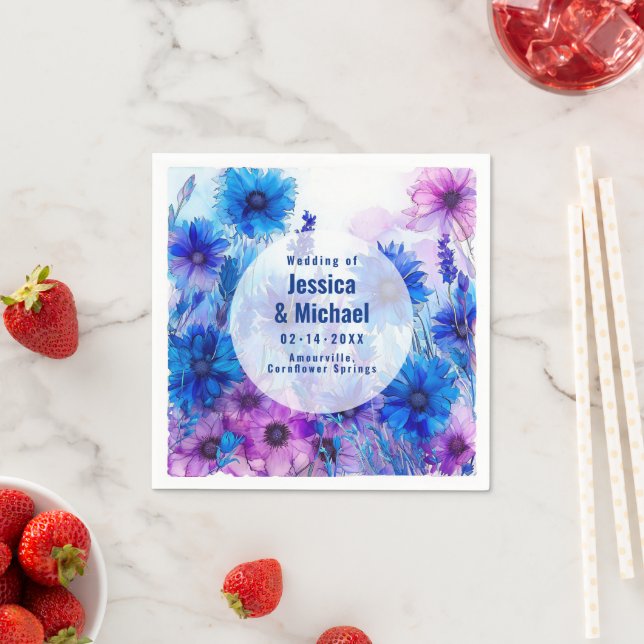 💍 🪻 Kornblumen und Lavender Elegance Serviette (Beispiel)