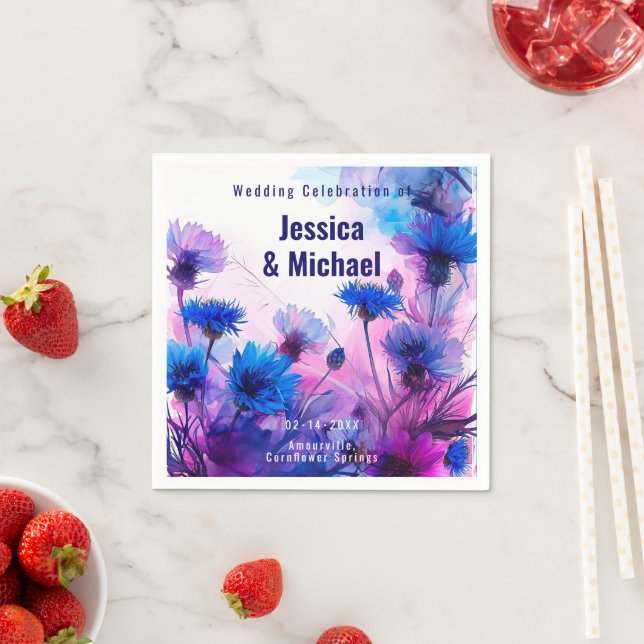 💍 🪻 Kornblumen und Lavender Elegance Serviette (Beispiel)