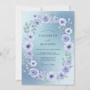 Kornblumen-Veilchen-Anemone Hochzeit Einladung