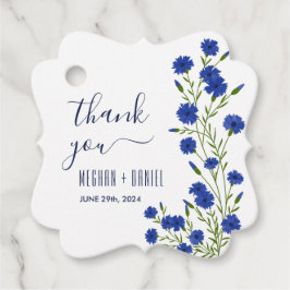 Kornblumenblaue botanische Hochzeit  Geschenkanhänger