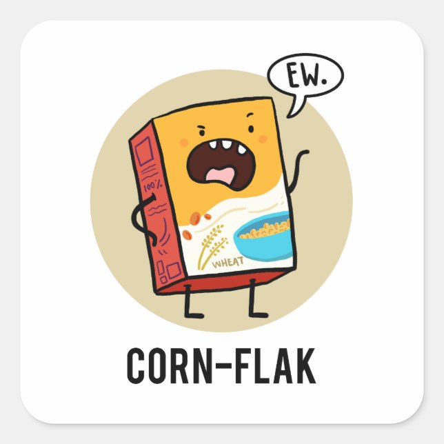 Kornflach Sassy Cereal Pun Sticker (Vorderseite)