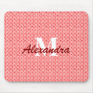 Korngezogene Textur-Maus mit Monogramm Mousepad