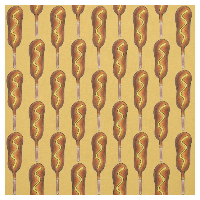 Kornhund Hot Dogs auf einem Stick mit Senf Stoff (Muster)