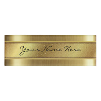 Körnige goldene Beschaffenheit mit Namenschild