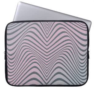 Körniger psychedelischer Hintergrund. Zebrastreife Laptopschutzhülle