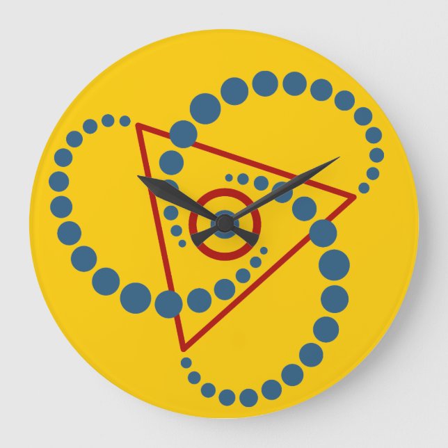 Kornkreis Piktogramm/Kulturkreispiktogramm VI Große Wanduhr (Vorderseite)