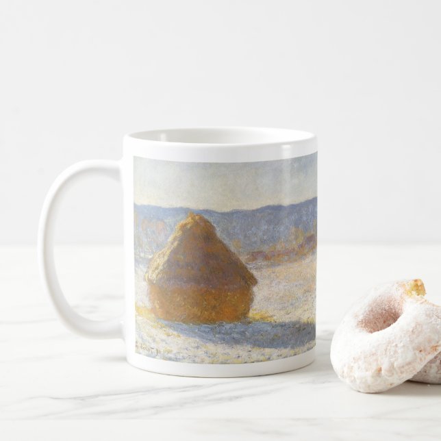 Kornstapel am Morgen, Schneeeffekt von Claude Mone Tasse (Mit Donut)