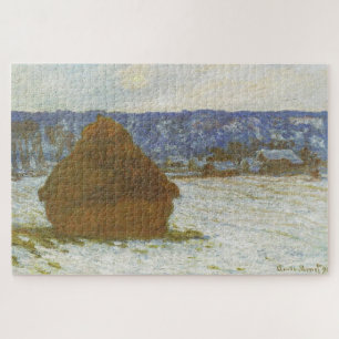 Kornstapel (Schnee-Effekt, trüber Tag) - Monet Puzzle