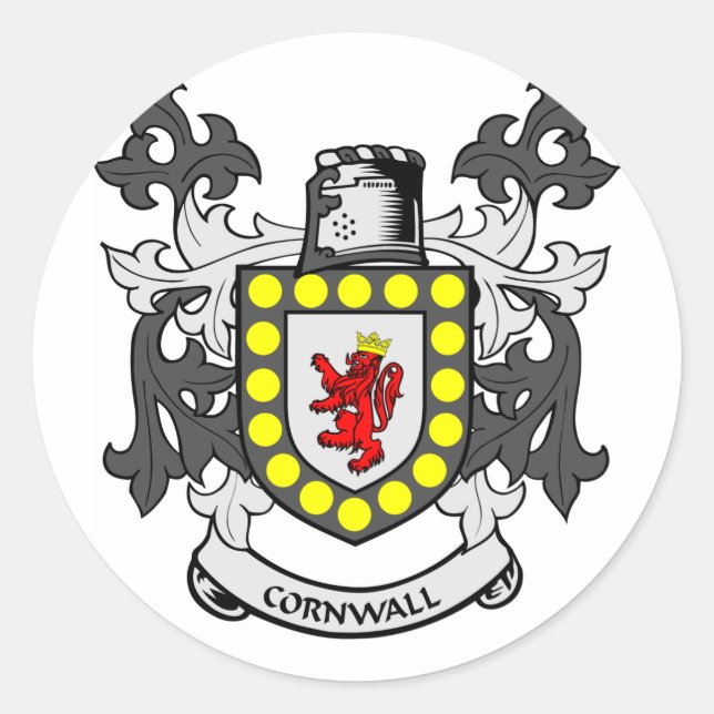 KORNWALL-Wappen Runder Aufkleber (Vorderseite)