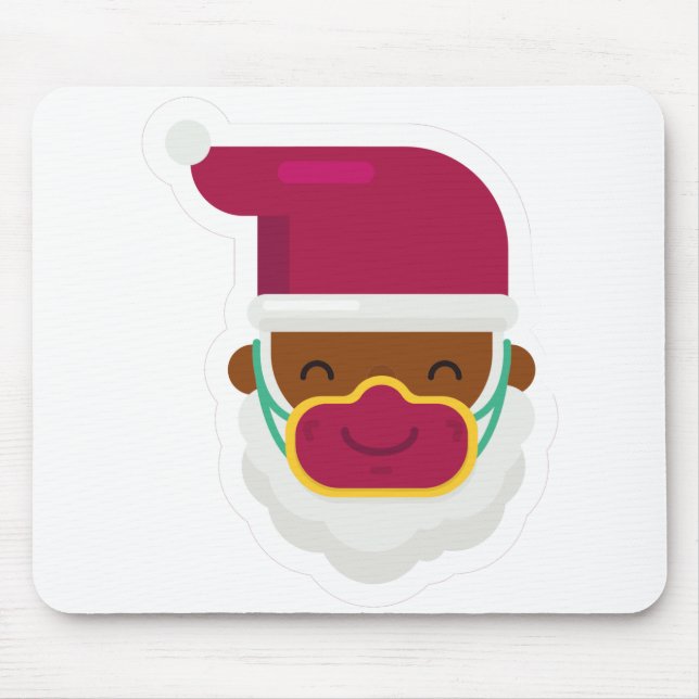 Koronavirus Gesichtsmaske schwarzer Santa Mousepad (Vorne)