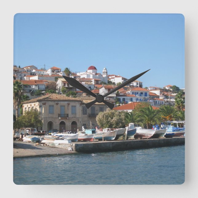 Koroni skyline quadratische wanduhr (Vorderseite)