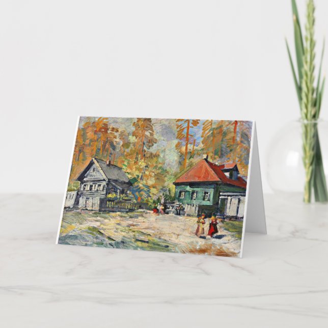 Korovin - Herbst in einem russischen Dorf Karte (Vorderseite)