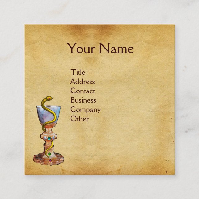 KÖRPER DER HYGEIA MONOGRAM - MEDIZIN, Pharmazie Quadratische Visitenkarte (Vorderseite)