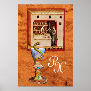 KÖRPER DER HYGEIA-MONOGRAMM-MEDIZIN, ANTIKE Pharma Poster